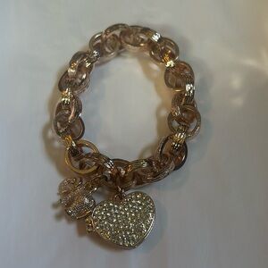 Crystal Locket Elephant Bracelet Rose Gold Costume Jewelry NEW